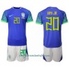 Conjunto (Camiseta+Pantalón Corto) Brasil Vini JR 20 Segunda Equipación Mundial 2022 - Niño